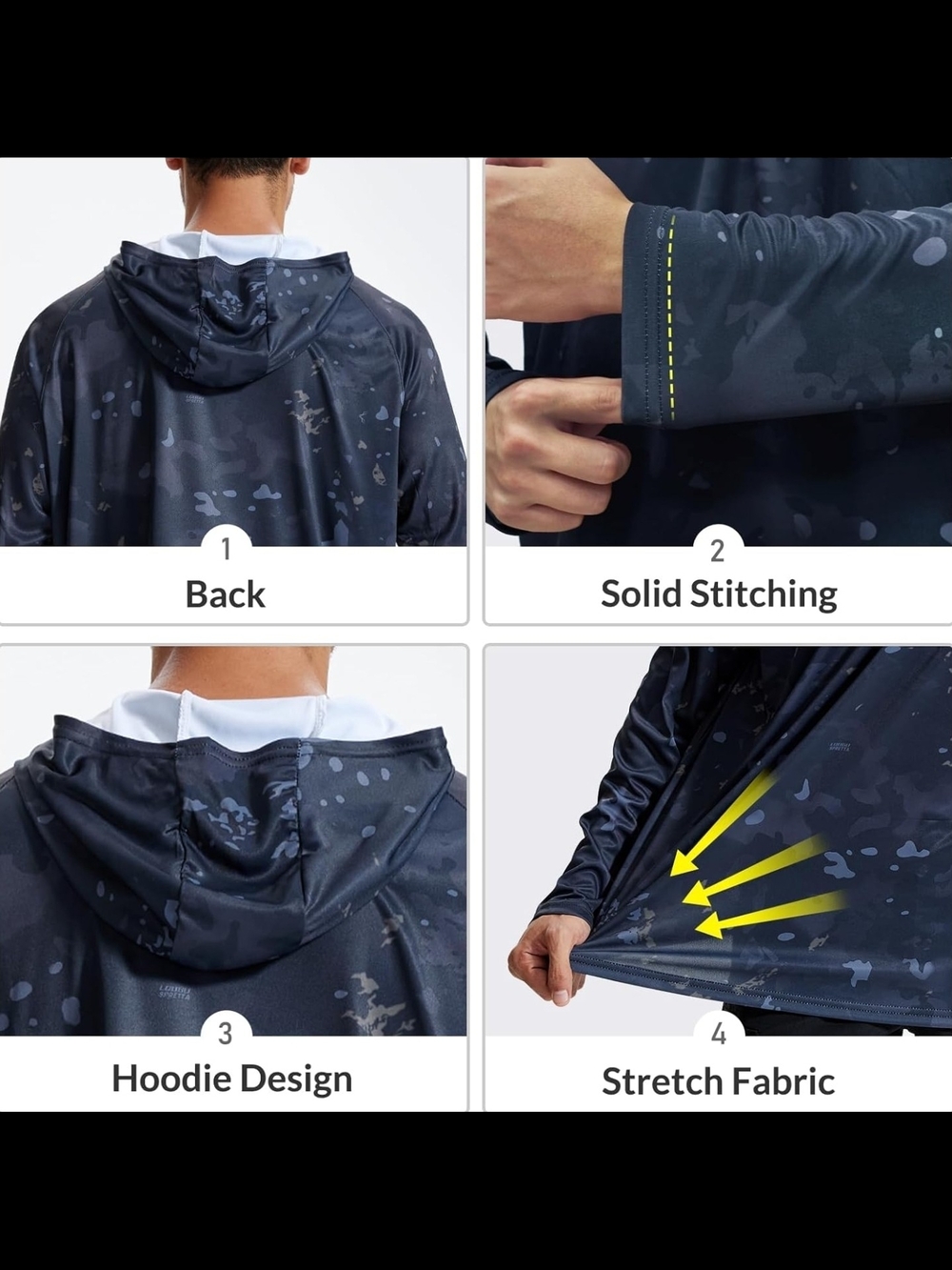 Men's UPF 50+ Sun Protection Hoodie Shirt - Picture 2 of 7